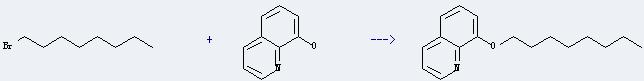 1-Bromooctane can react with quinolin-8-ol to get 8-octyloxy-quinoline